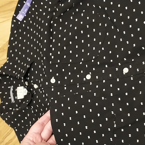 a.n.d eawy Collared Button Down Front Pocket Long Sleeve Textured S Top - Picture 9 of 13